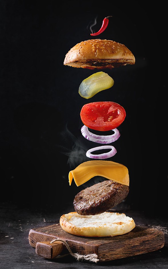 ハンバーガーの壁紙,静物写真,食物,チーズバーガー,皿,フィンガーフード