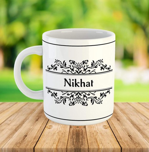 Nikhat名前壁紙 マグ コーヒーカップ カップ フォント 食器 Wallpaperuse