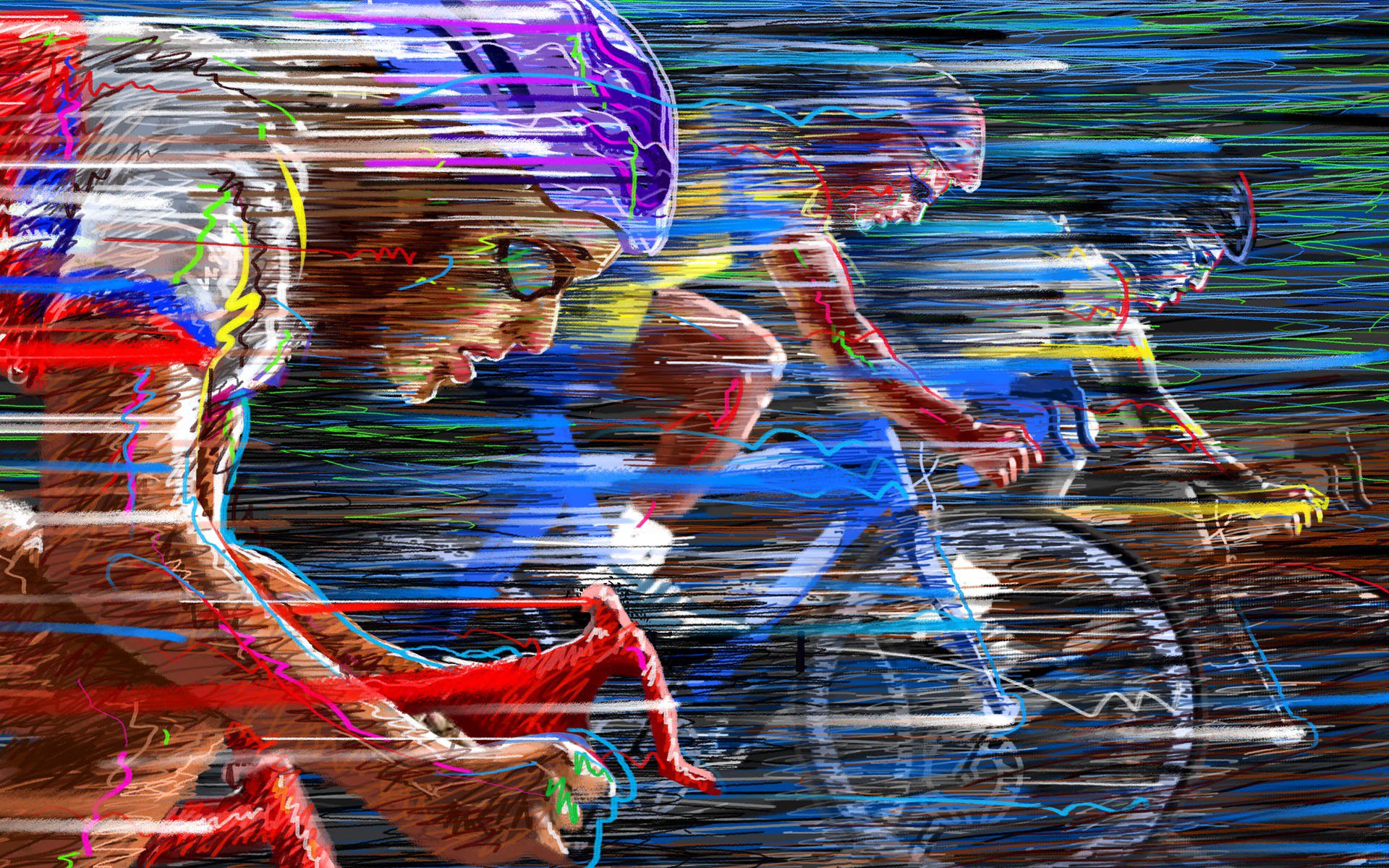 fond d'écran ciclismo,réflexion,l'eau,art,couleur,la peinture