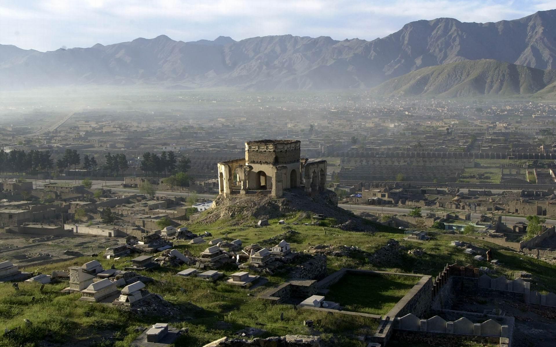 carta da parati afgana,paesaggio naturale,montagna,rovine,cielo,sito archeologico