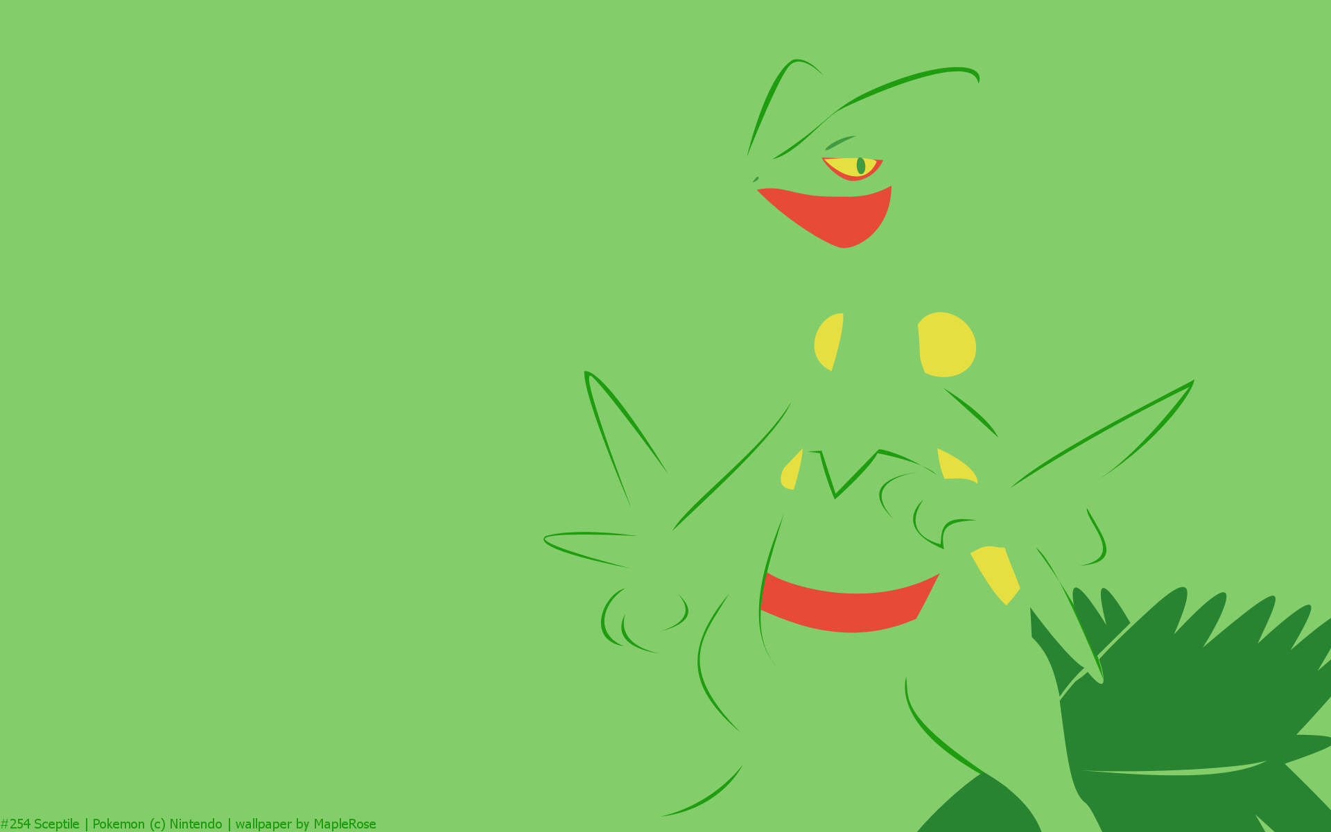 carta da parati treecko,verde,cartone animato,foglia,illustrazione,erba