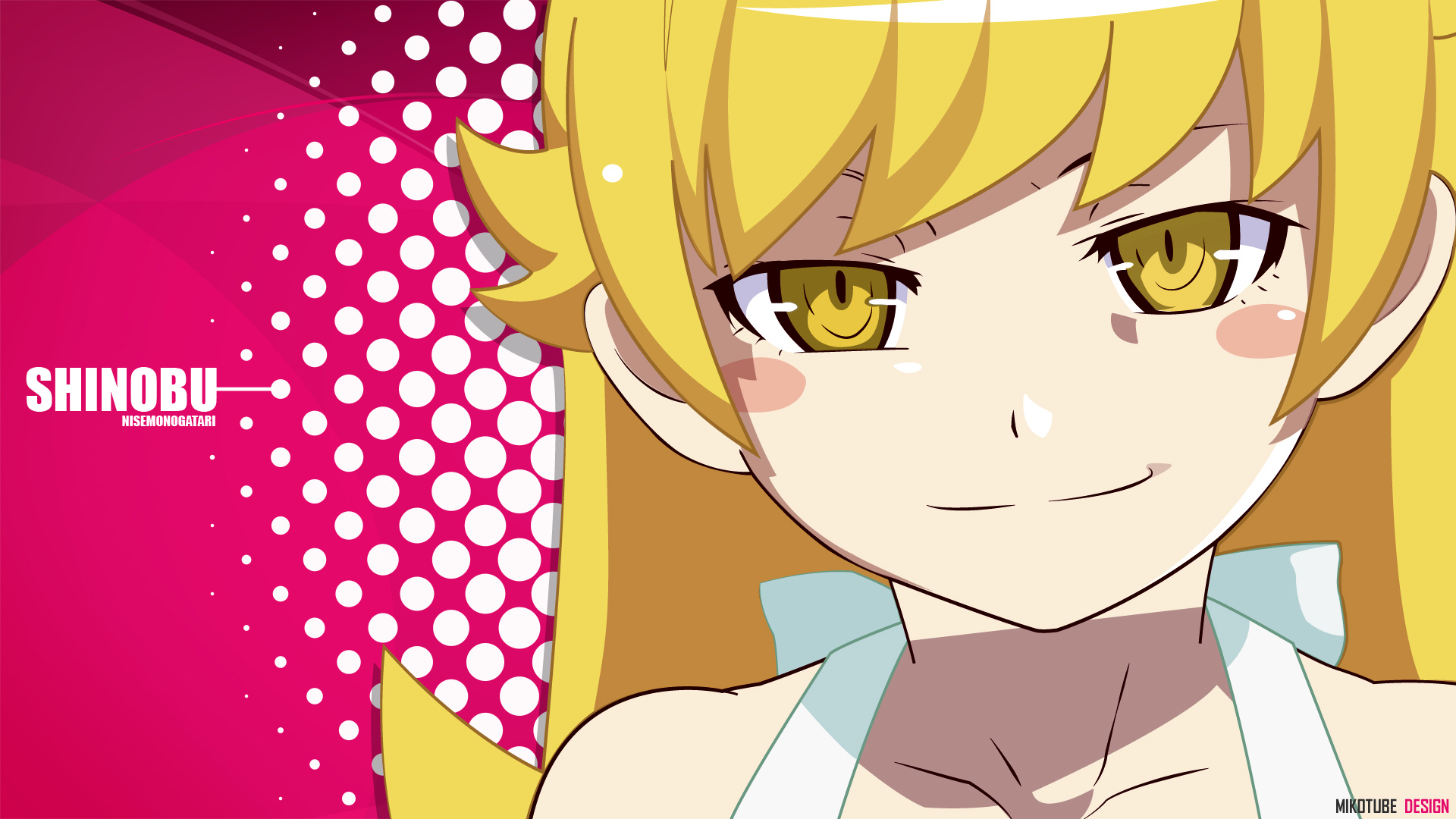 fondo de pantalla de shinobu,dibujos animados,anime,rosado,amarillo,línea