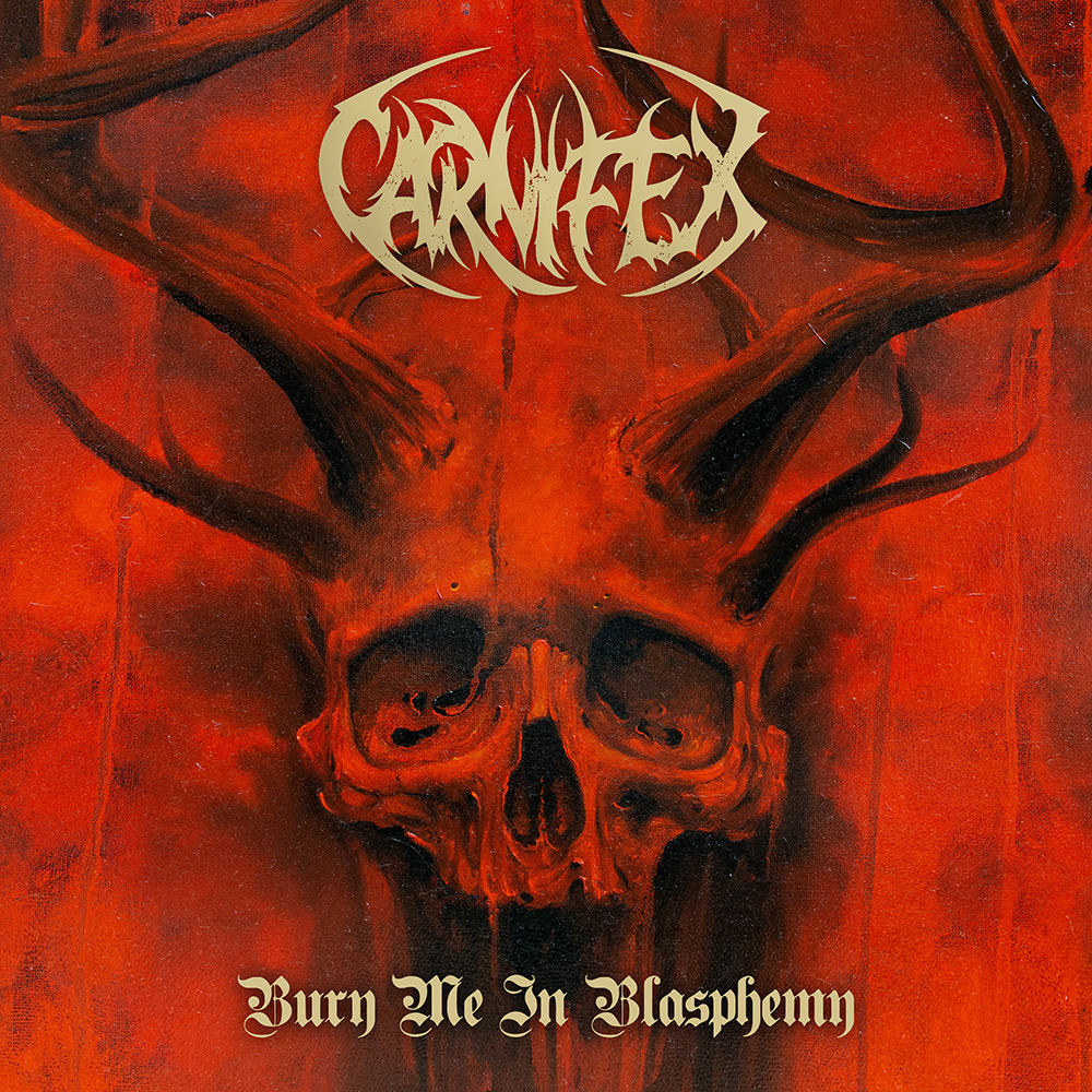 carnifex wallpaper,album cover,rot,schädel,horn,knochen