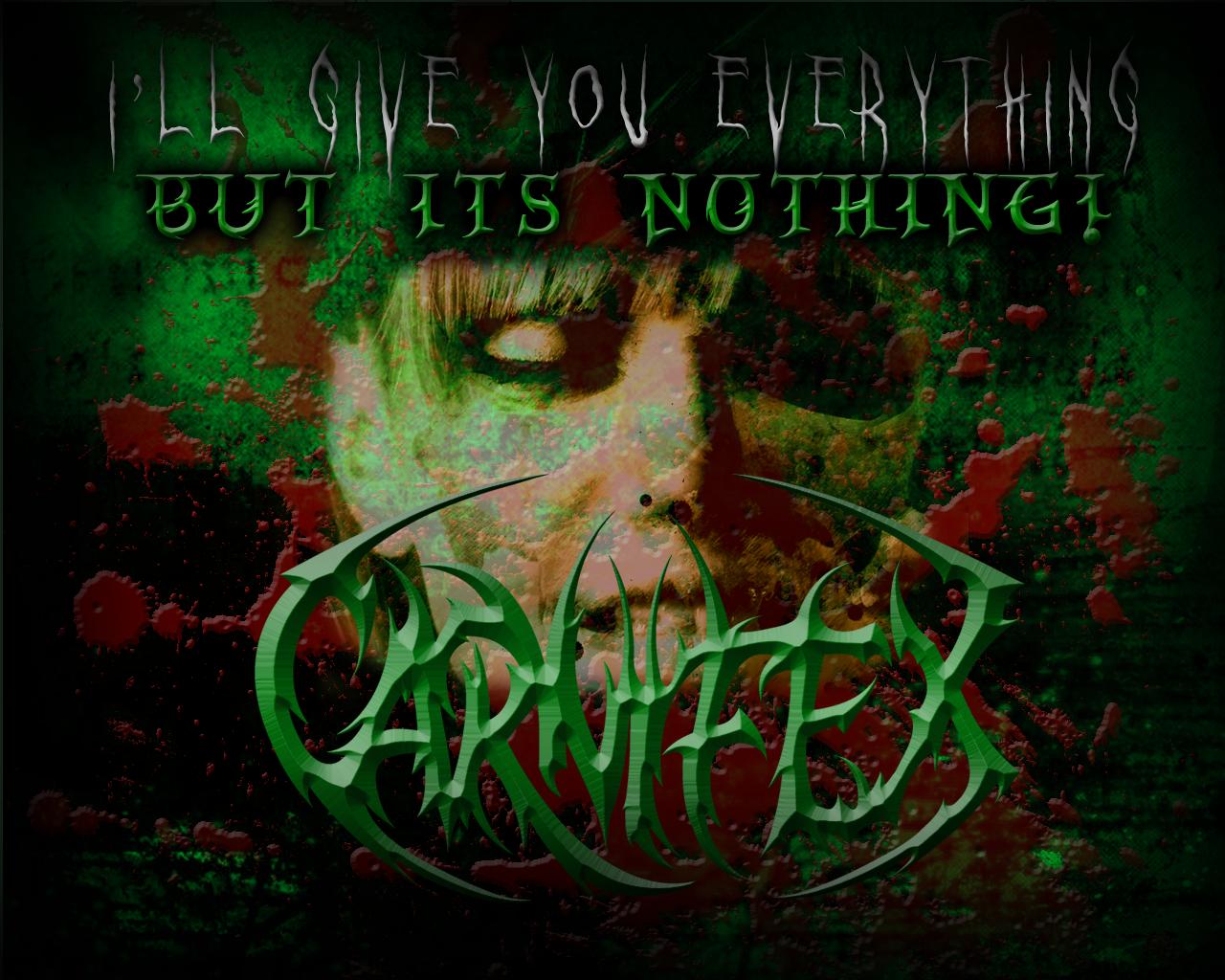 carnifex wallpaper,grün,text,schriftart,album cover,grafikdesign
