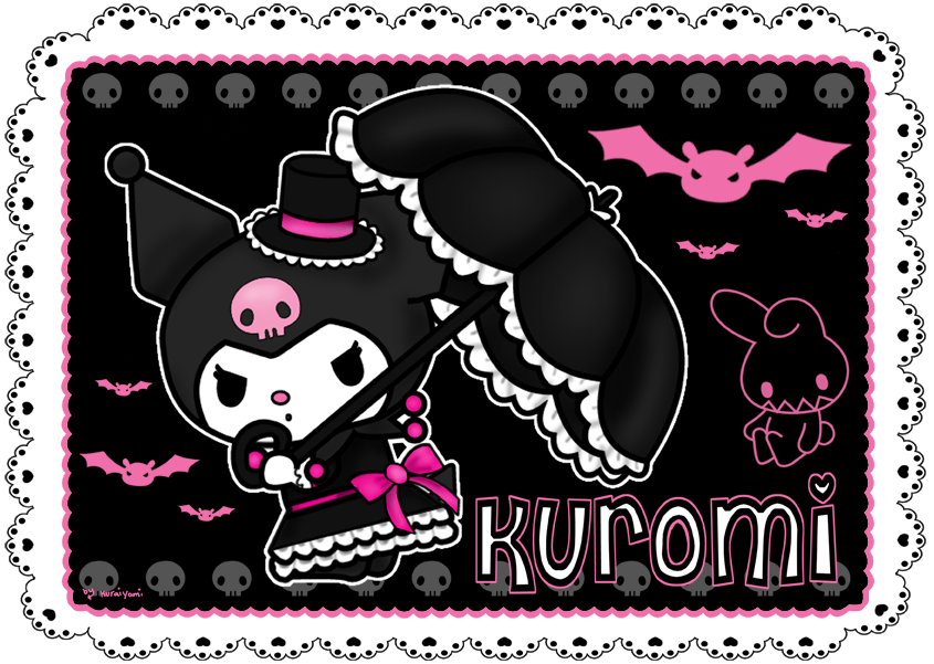 kuromi wallpaper,rosado,dibujos animados,texto,fuente,grupo no deportivo