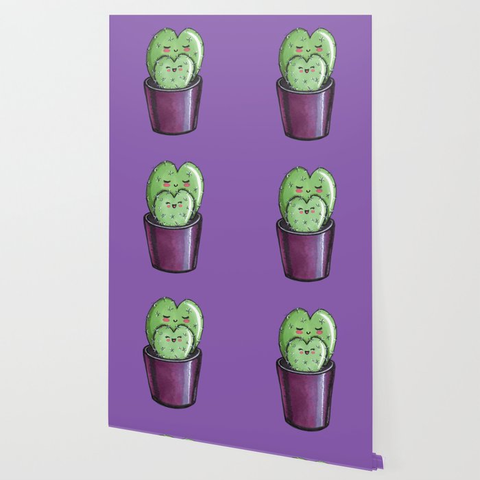 carta da parati kawaii,verde,cactus,pianta