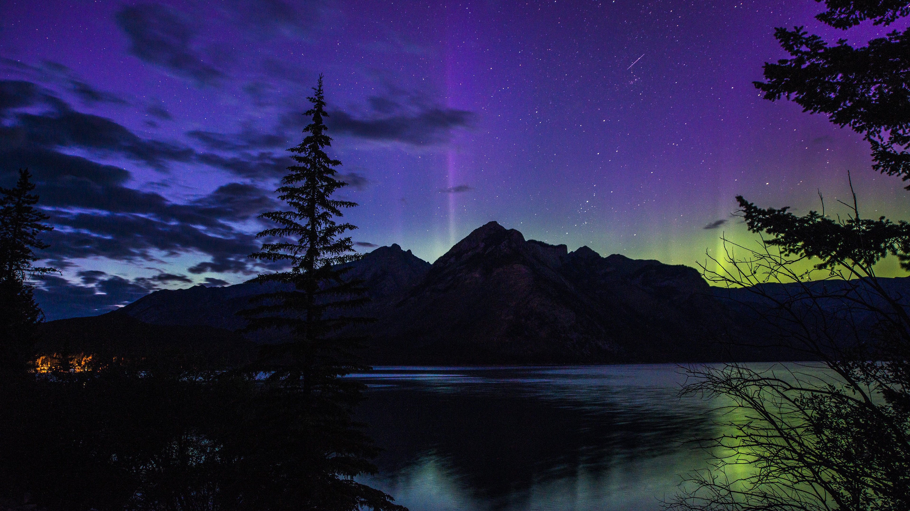 壁紙カナダ,空,自然,オーロラ,紫の,夜