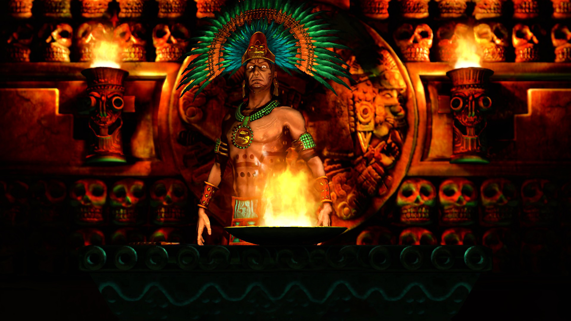 fondo de pantalla azteca hd,oscuridad,santuario,arte