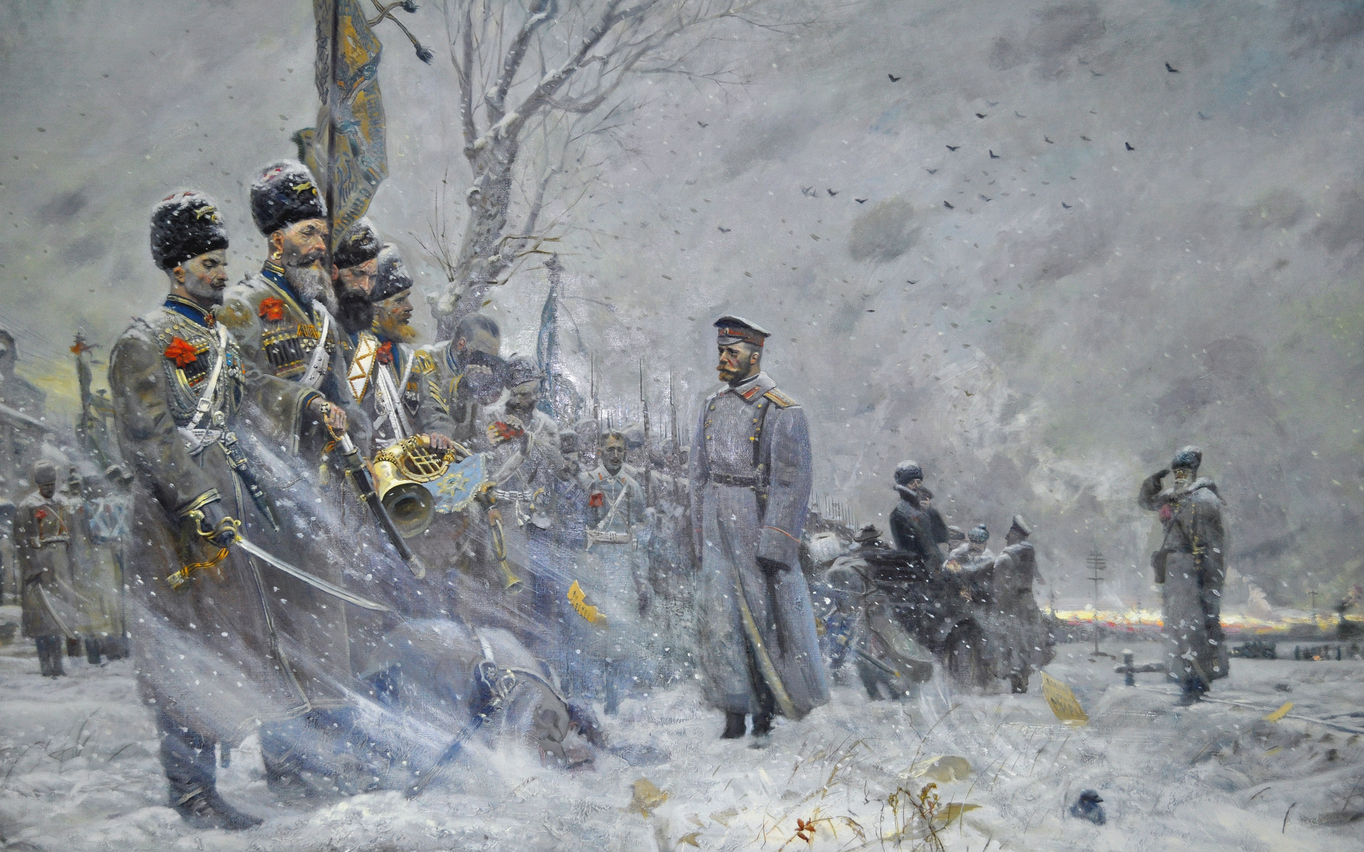 ロシア軍の壁紙,アート,視覚芸術,ペインティング,冬,霜