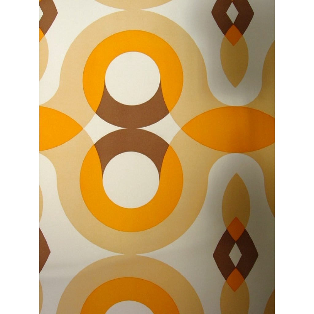 papier peint rétro des années 70,orange,modèle,marron,jaune,cercle