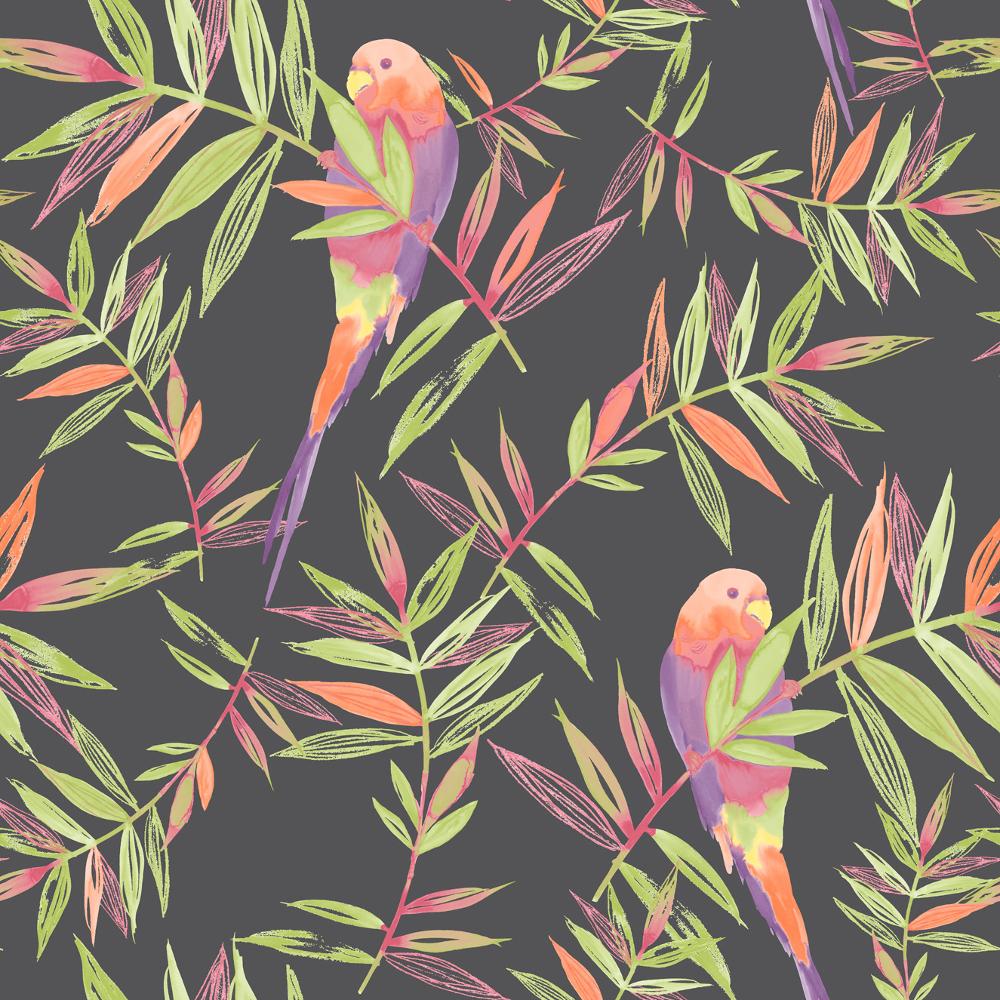 鳥柄の壁紙 鳥 花 工場 オウム パターン Wallpaperuse