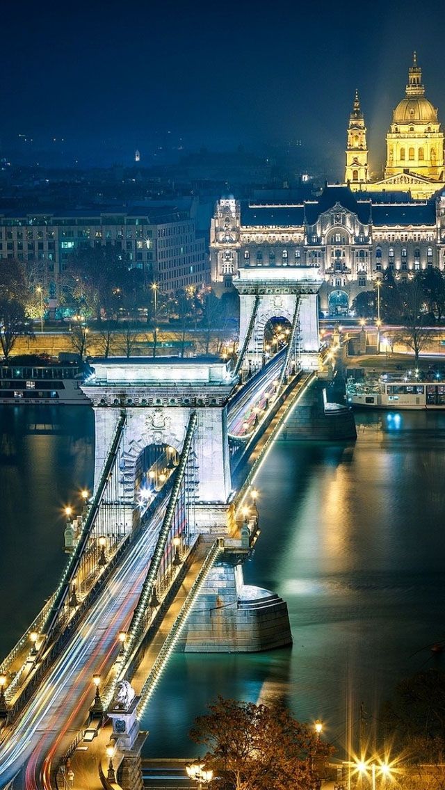carta da parati di budapest,paesaggio urbano,città,area metropolitana,ponte,notte