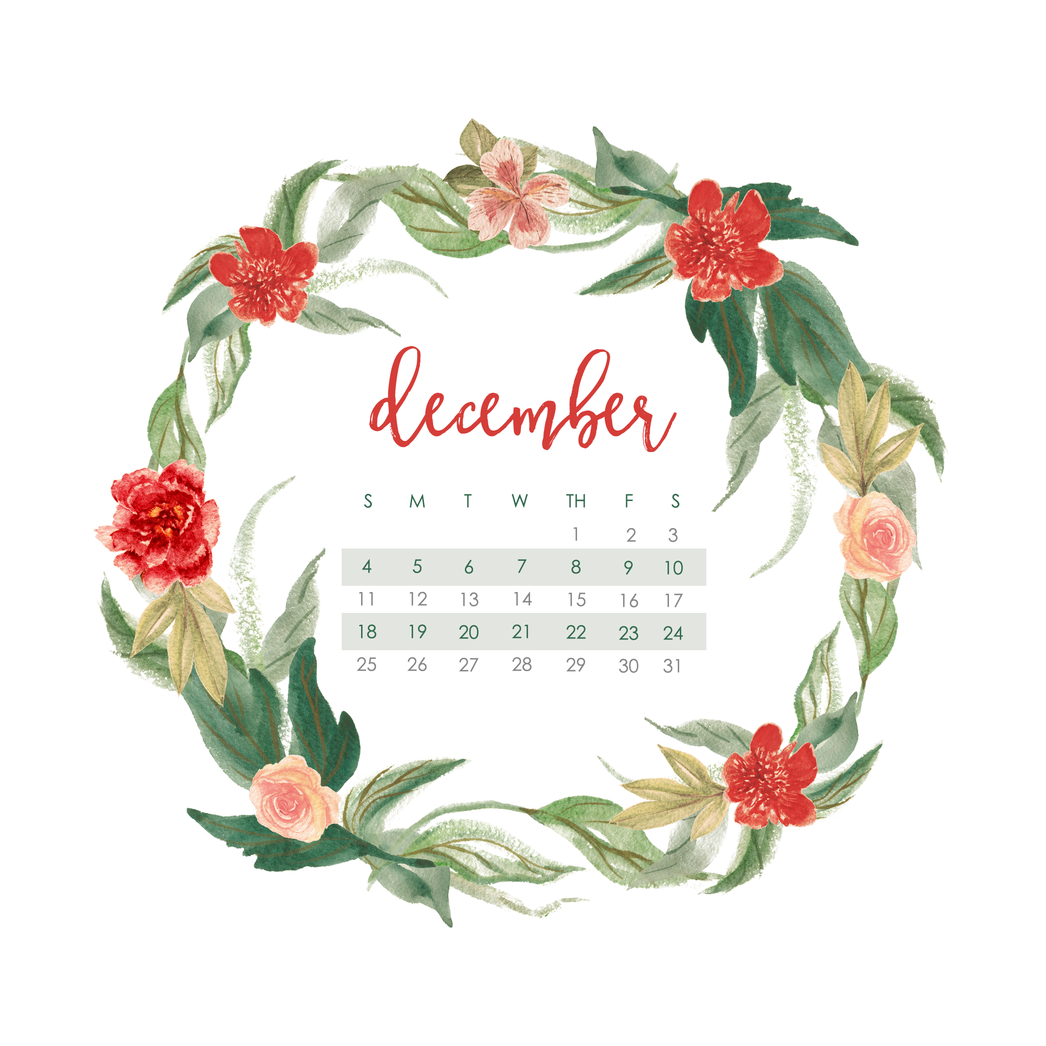 fond d'écran calendrier décembre,fleur,plante,couronne,houx,illustration