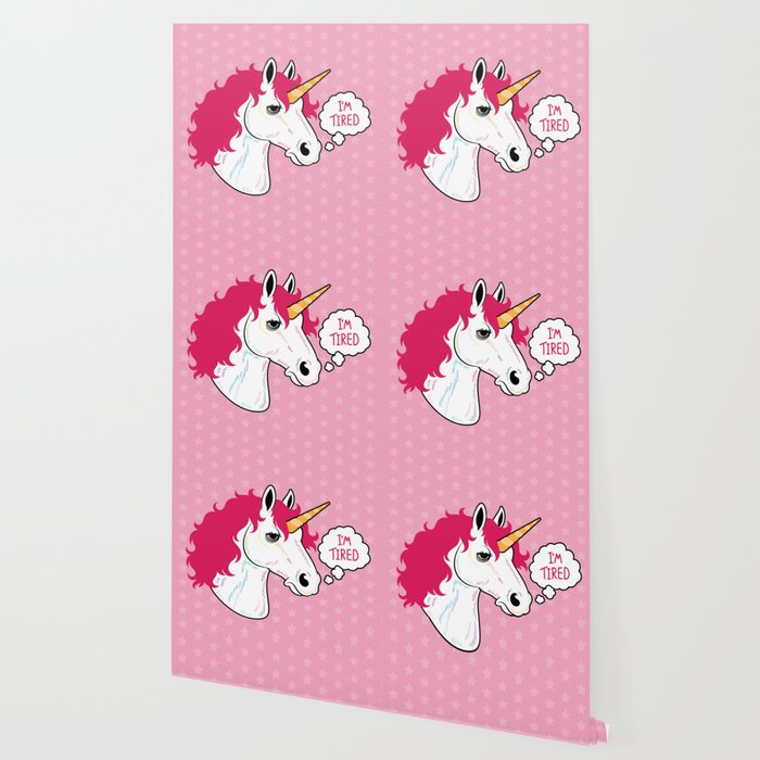 carta da parati unicorno,rosa,cartone animato,personaggio fittizio,adesivo da parete