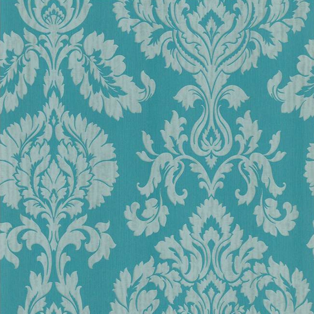 Teal Damask- WallpaperUse