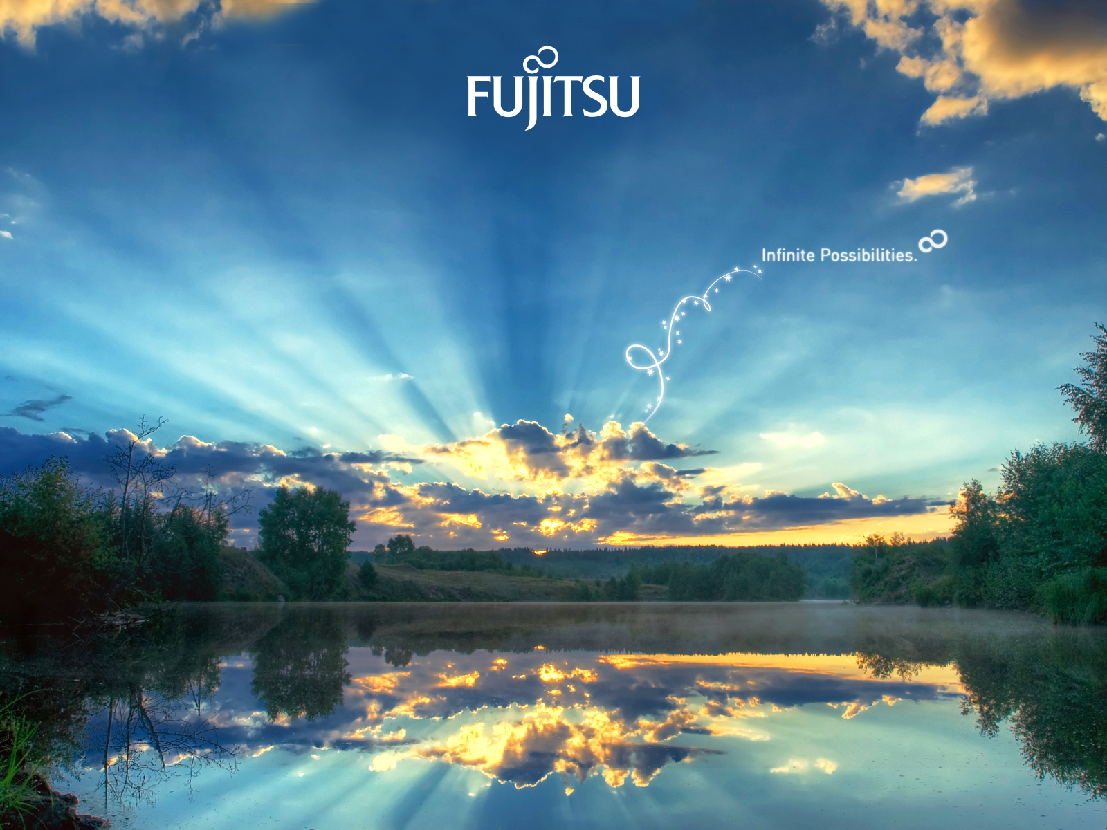 carta da parati fujitsu,cielo,paesaggio naturale,natura,riflessione,nube