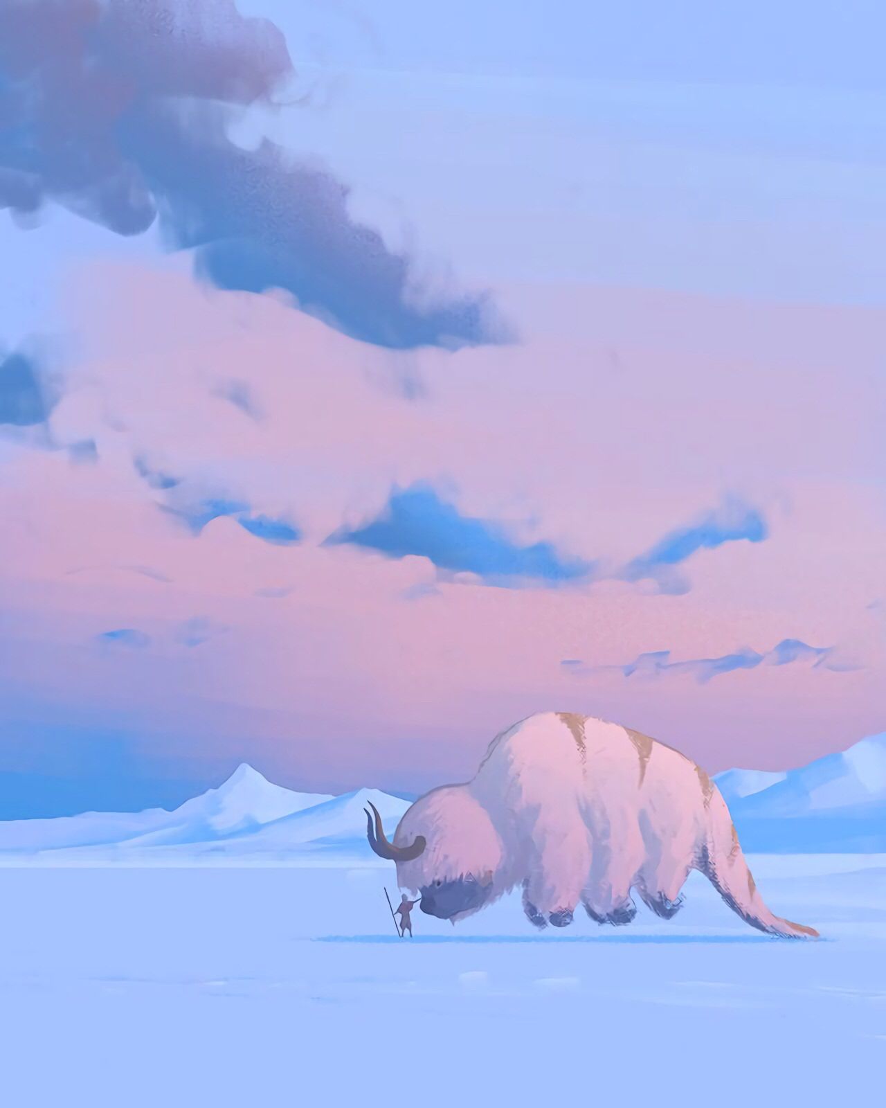 fond d'écran appa,ciel,dessin animé,ours polaire,arctique,la glace