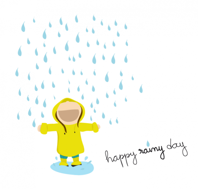 fond d'écran heureux jour de pluie,vert,texte,dessin animé,ligne,illustration