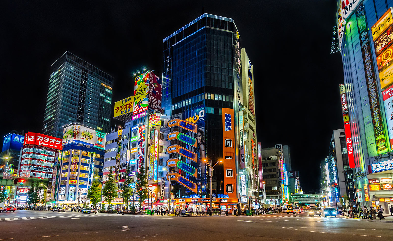 carta da parati akihabara,area metropolitana,città,area urbana,paesaggio urbano,notte