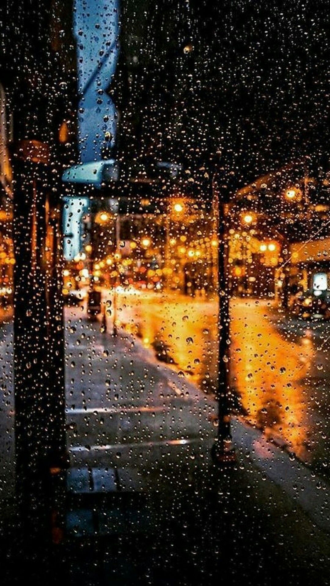 비오는 밤 벽지,비,가로등,밤,하늘,거리
