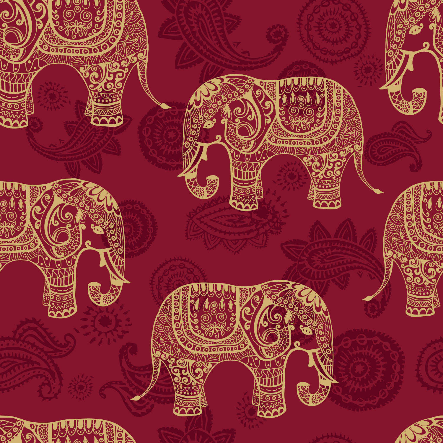 Indian Elephants - Indian Elephant Patterns- WallpaperUse