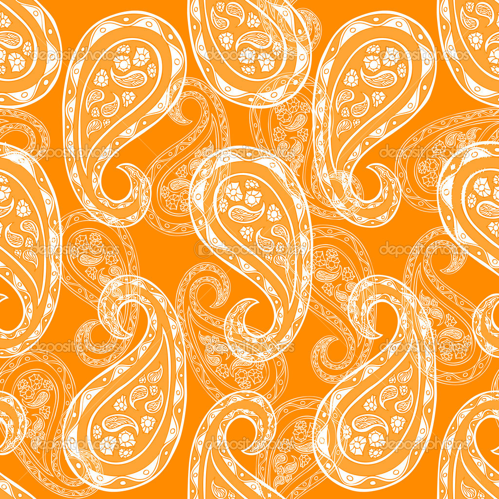 Indian Design Wallpaper Monochrome Vector Wallpaper - Orange Indian