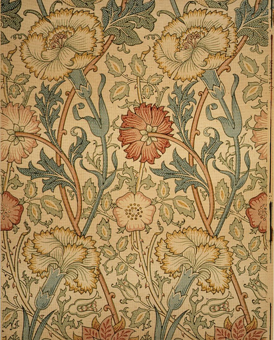ウィリアムモリススタイルの壁紙,壁紙,繊維,タペストリー,パターン,花柄