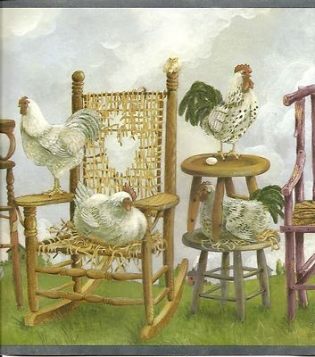 bordure de papier peint de poulet,chaise,meubles,chambre,coq,poulet