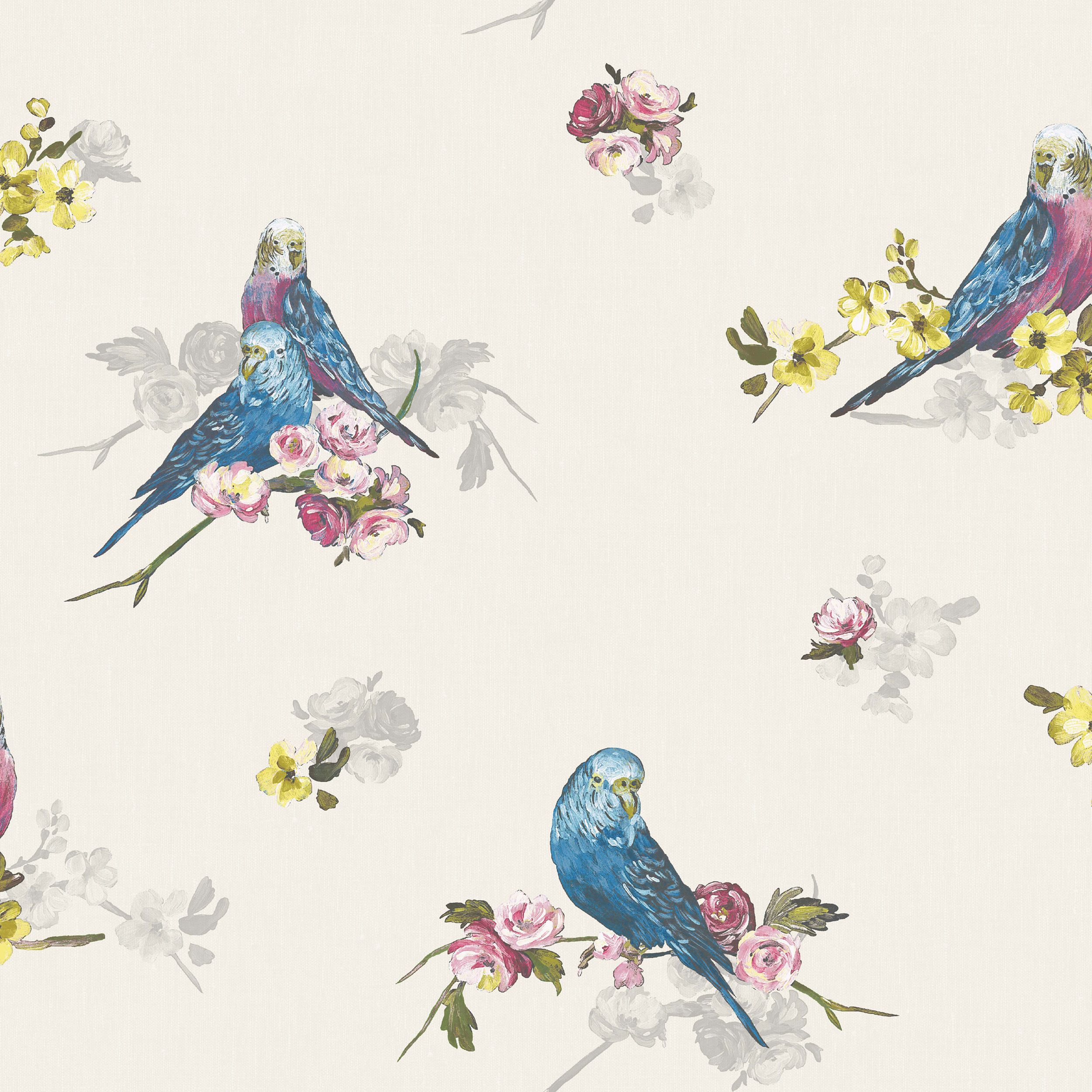 papier peint oiseau floral,oiseau,illustration,oiseau bleu,fond d'écran,plante