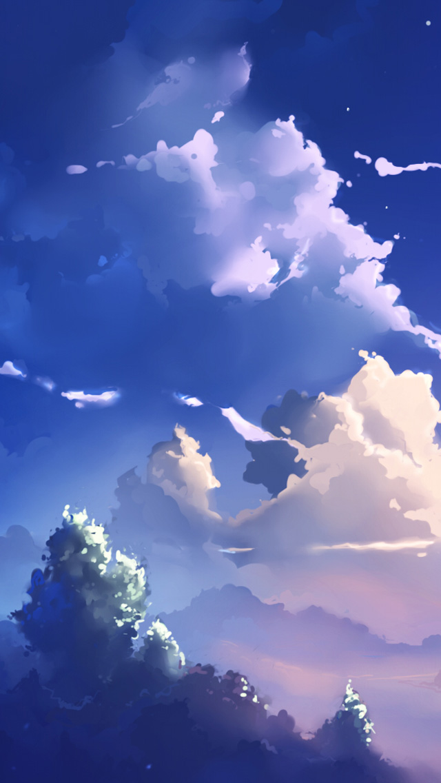 fond d'écran anime téléphone hd,ciel,nuage,jour,cumulus,la nature