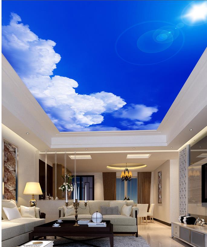 papier peint nuage pour plafond,plafond,propriété,bâtiment,maison,salon