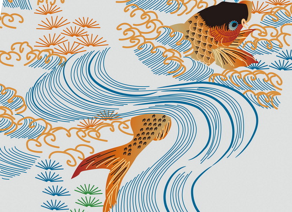중국식 벽지,삽화,무늬,그래픽 디자인,벽지