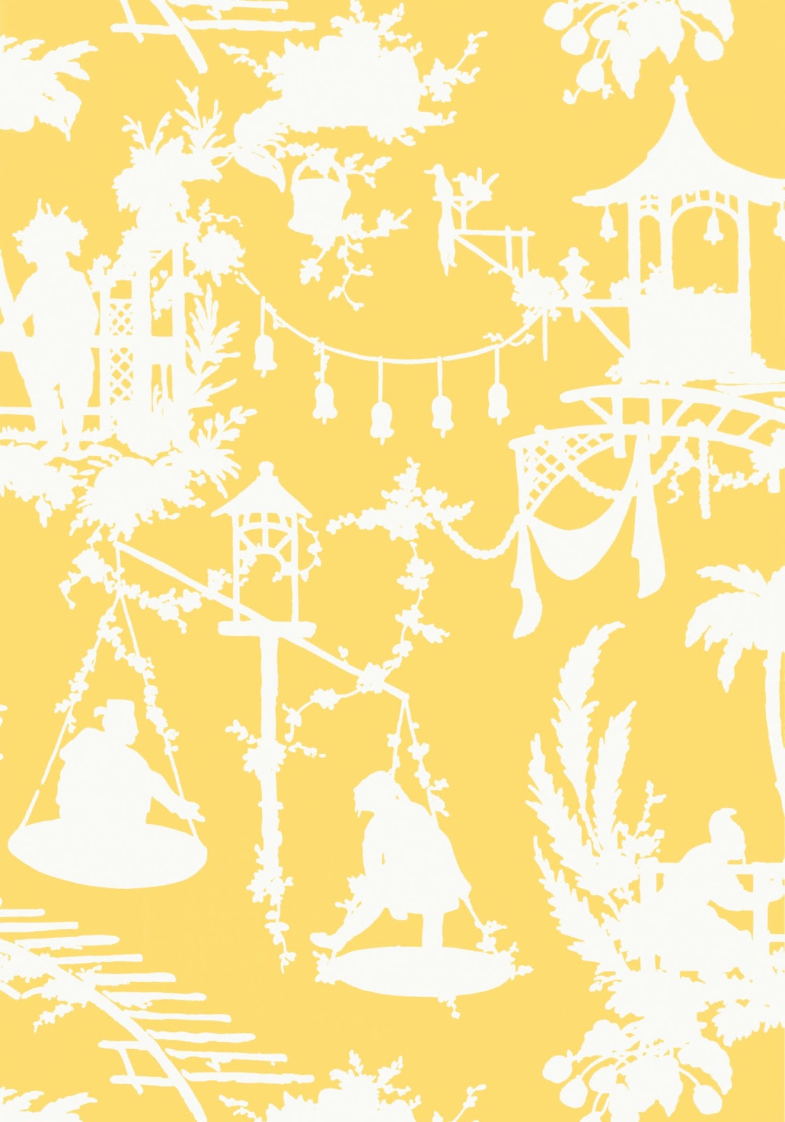 papier peint chinoiserie jaune,jaune,modèle,ligne,arbre,fond d'écran