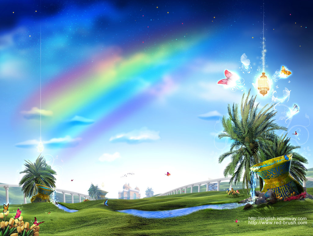 descargar fondo de pantalla islami,cielo,naturaleza,paisaje natural,arco iris,paisaje