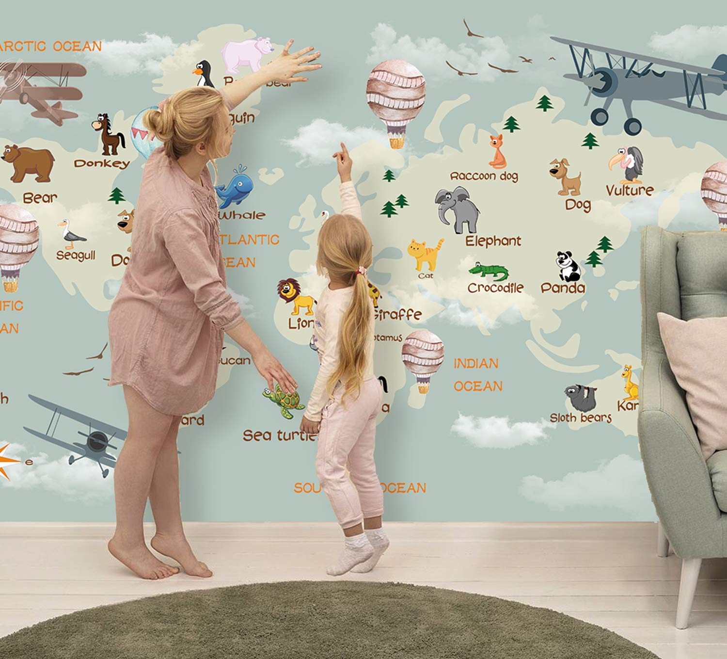 Map Wall Paper Kids WallpaperUse   5 53269 Nursery   