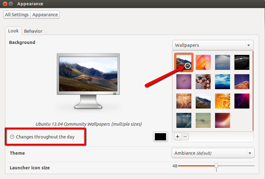 Ubuntu S Appearance Settings - Set Changing Wallpaper In Ubuntu