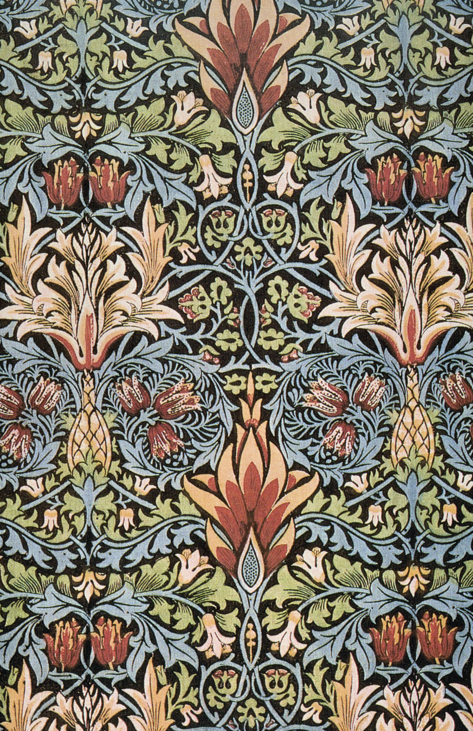 ウィリアム・モリス壁紙デザイン,パターン,褐色,対称,繊維,設計