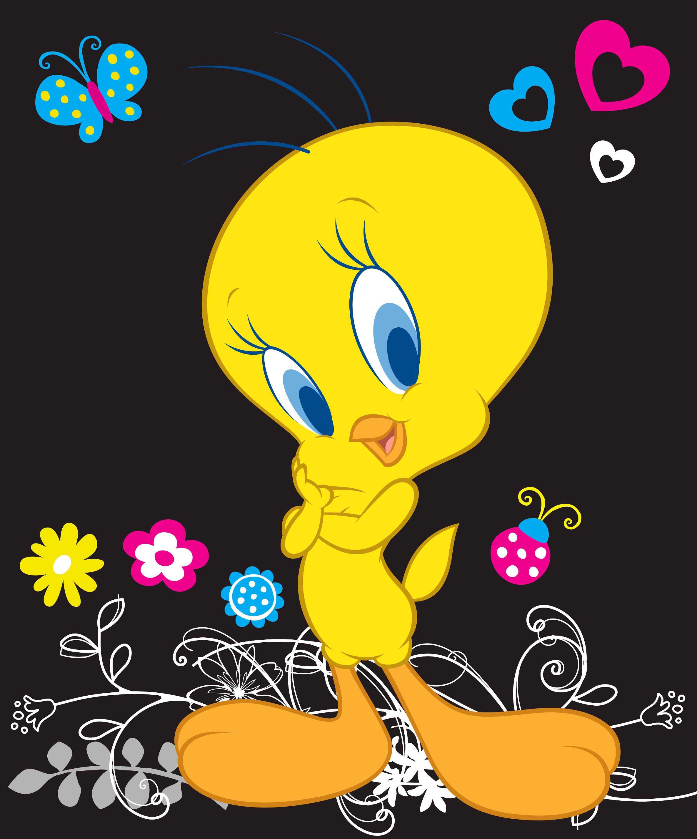tweety wallpaper hd,cartone animato,cartone animato,giallo,illustrazione,animazione