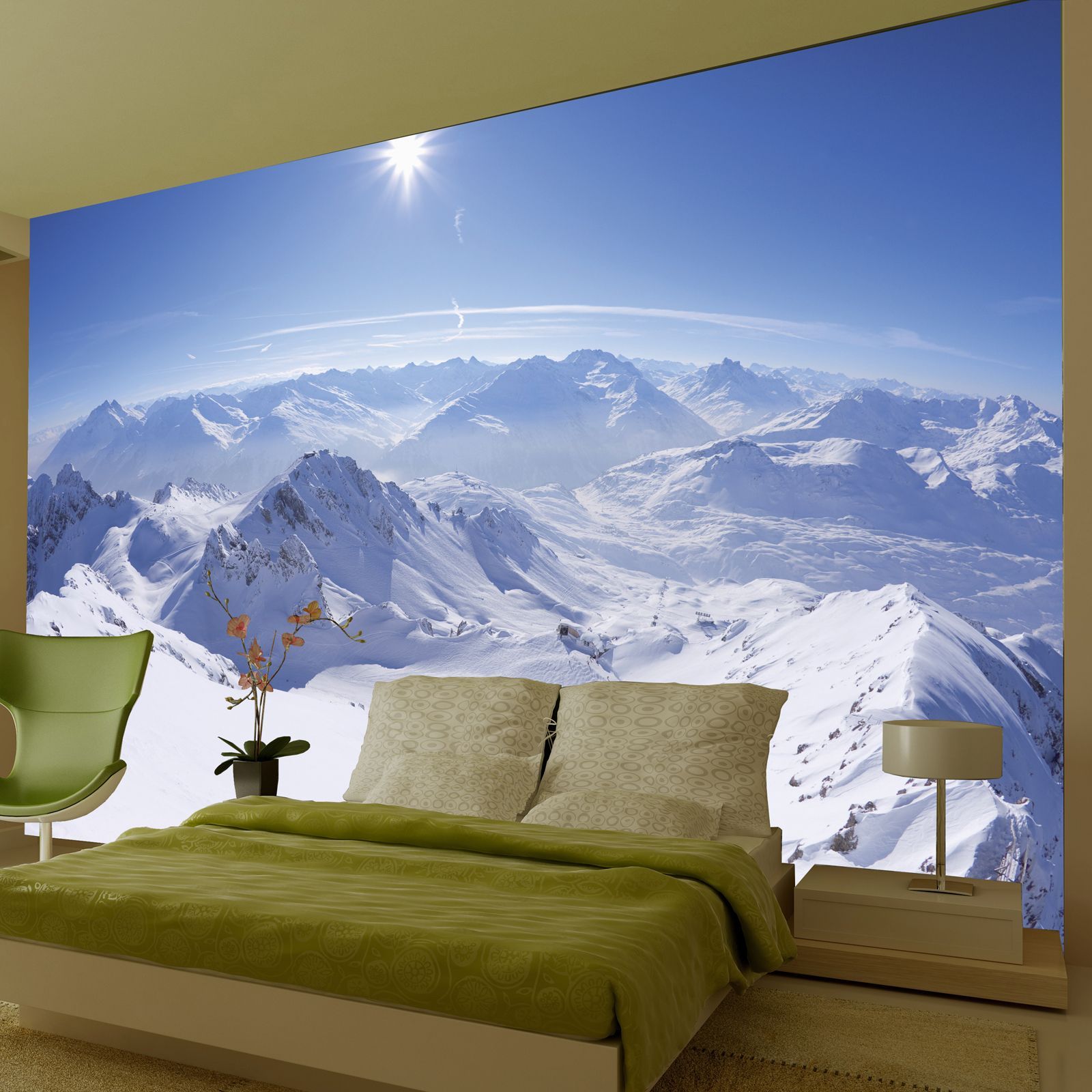 escenas de papel tapiz para paredes,paisaje natural,montaña,mural,cielo,habitación
