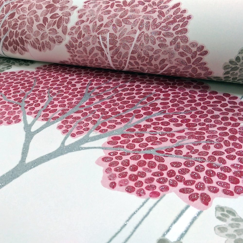 papier peint à motif d'arbre,rose,textile,drap de lit,linge de maison,modèle