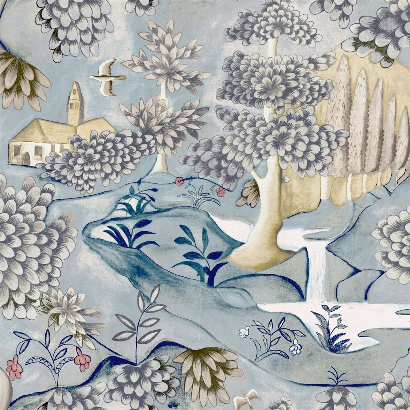 패브릭 벽지 영국,무늬,벽지,직물,식물,삽화