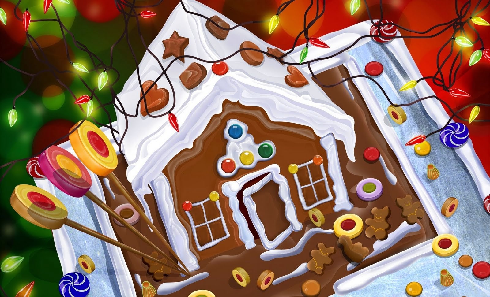 壁紙猫リコ,ジンジャーブレッドハウス,ジンジャーブレッド,食物,デザート,クリスマスの飾り