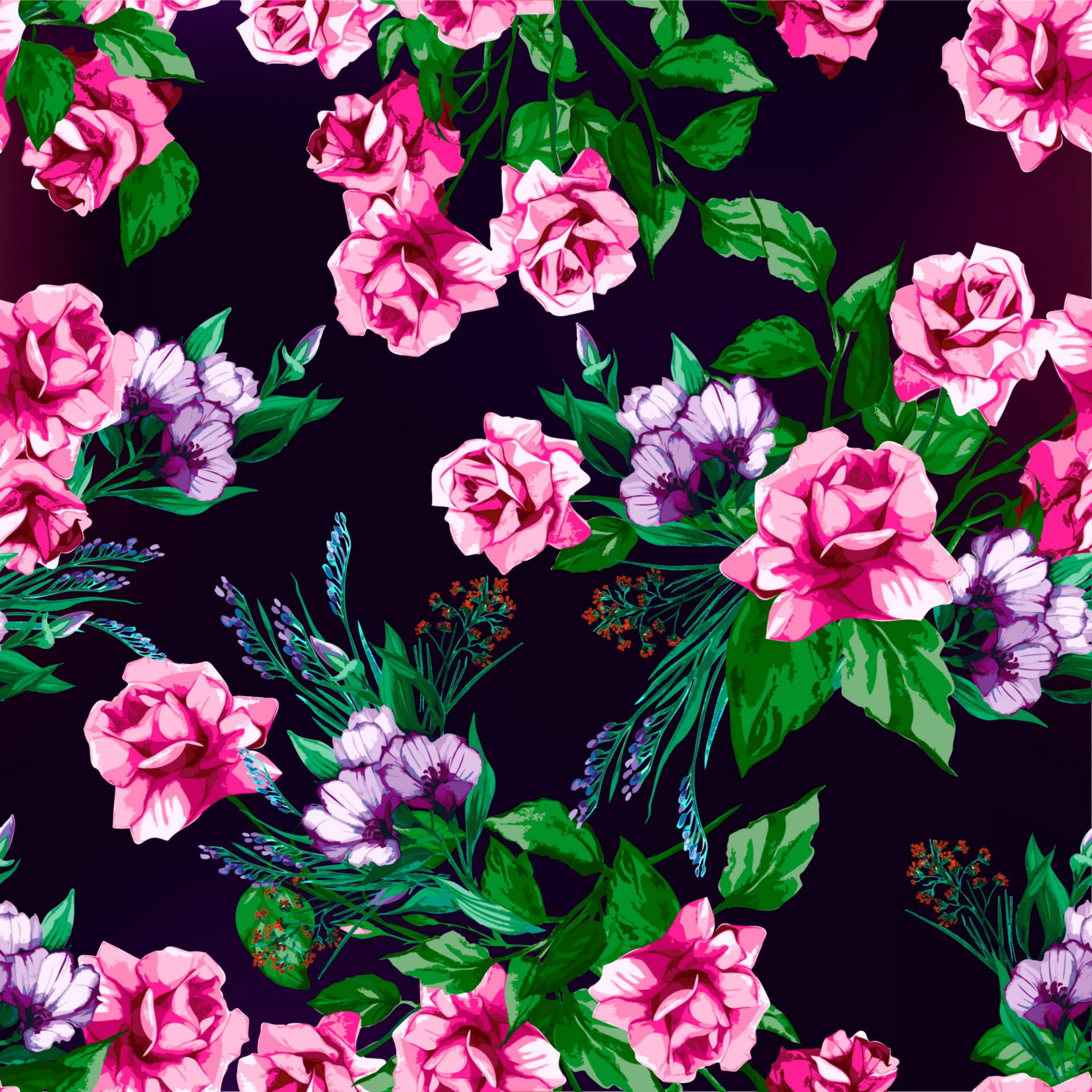 장미 패턴 벽지,꽃,분홍,무늬,식물,꽃 피는 식물