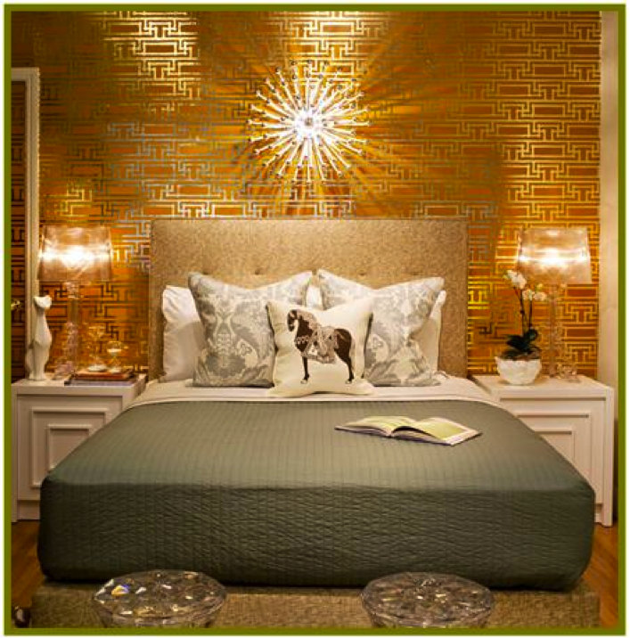 ゴールドアクセント壁紙,家具,ベッド,ルーム,寝室,壁