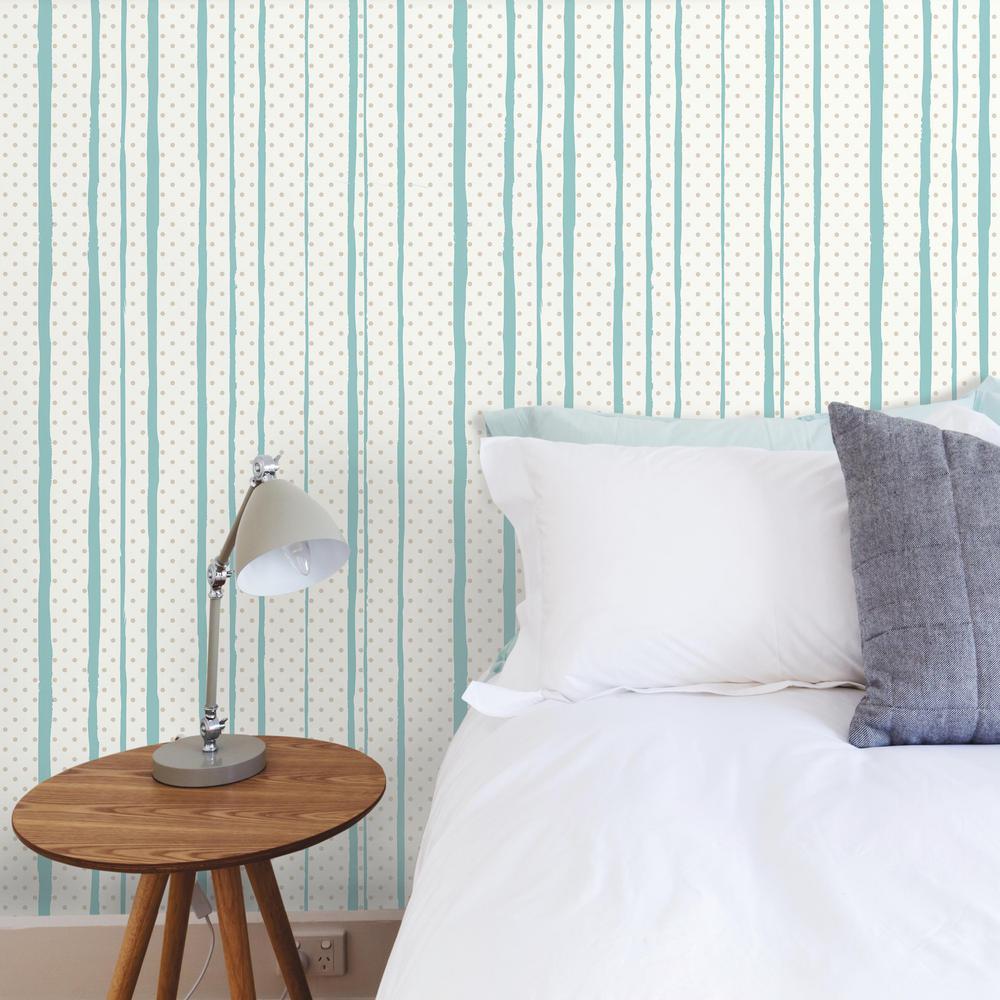 청록 껍질과 스틱 벽지,가구,하얀,방,푸른,인테리어 디자인