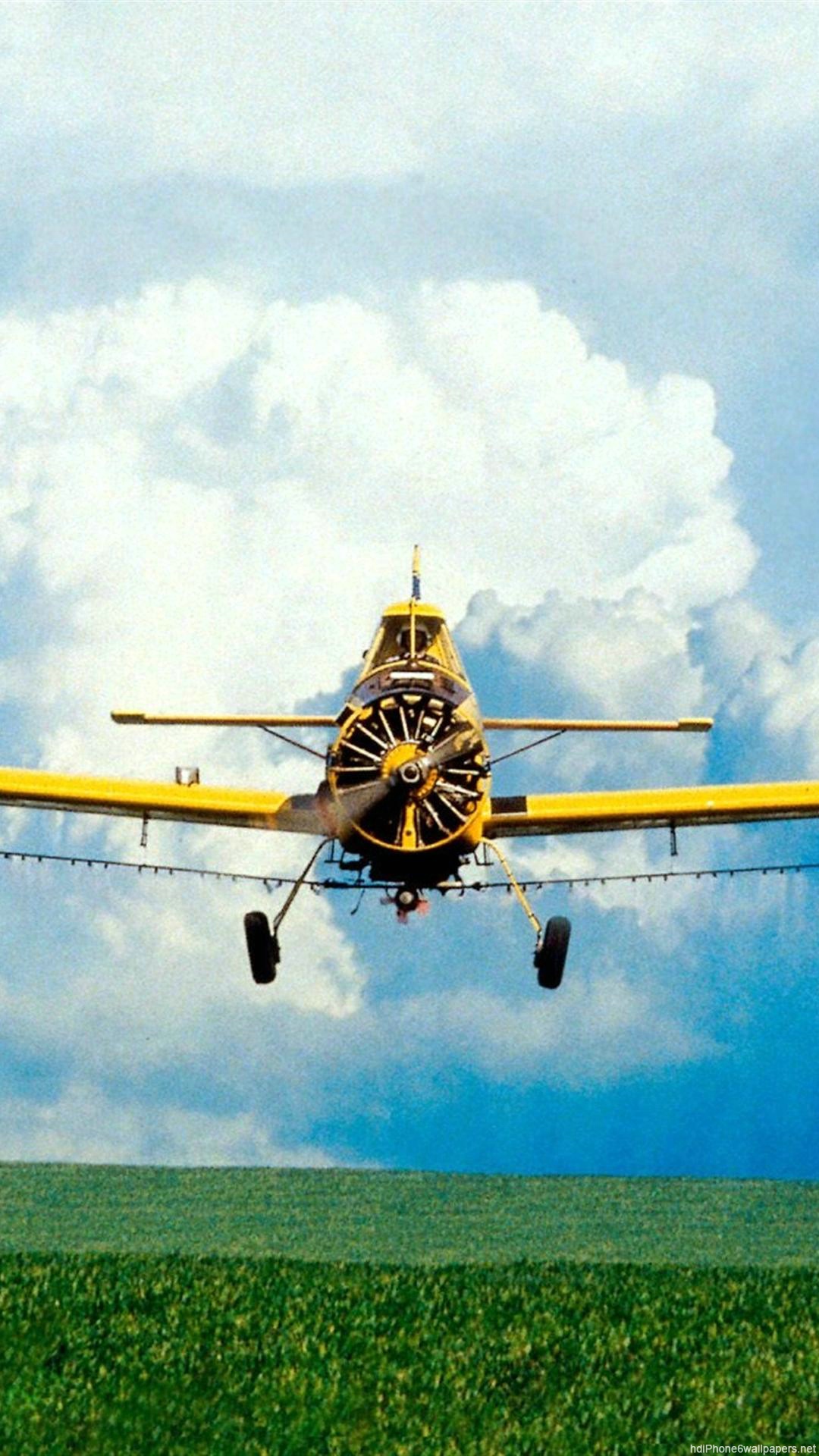 Field Plane Yellow Iphonewallpapers Hd And 1080pplus - Crop Spraying