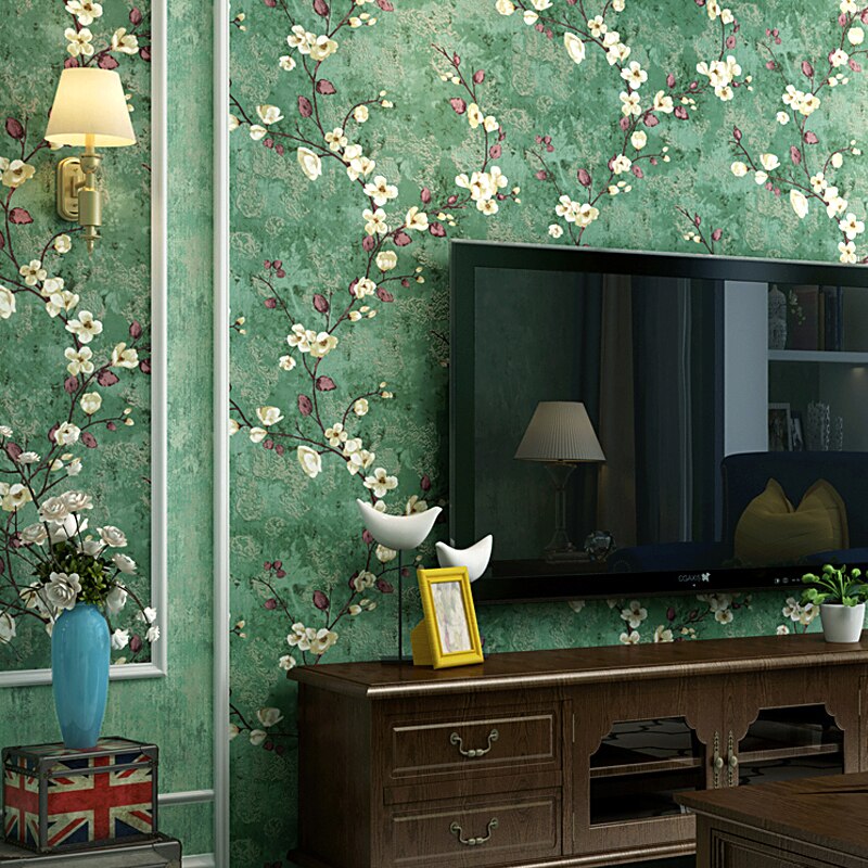 papier peint de style campagnard,fond d'écran,vert,mur,chambre,meubles
