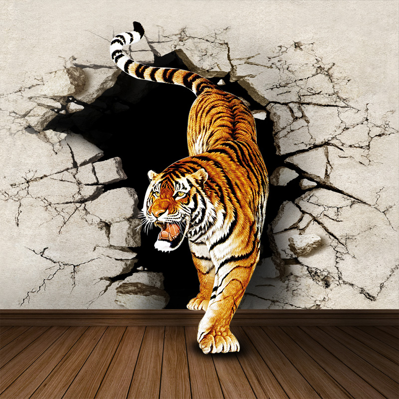 papier peint en trois dimensions,tigre,tigre du bengale,tigre de sibérie,félidés,faune