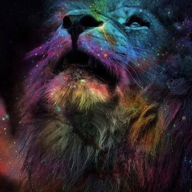Wall Art Print | Spiritual Majesty: Colorful Lion Portrait, Textured  Strength | Europosters