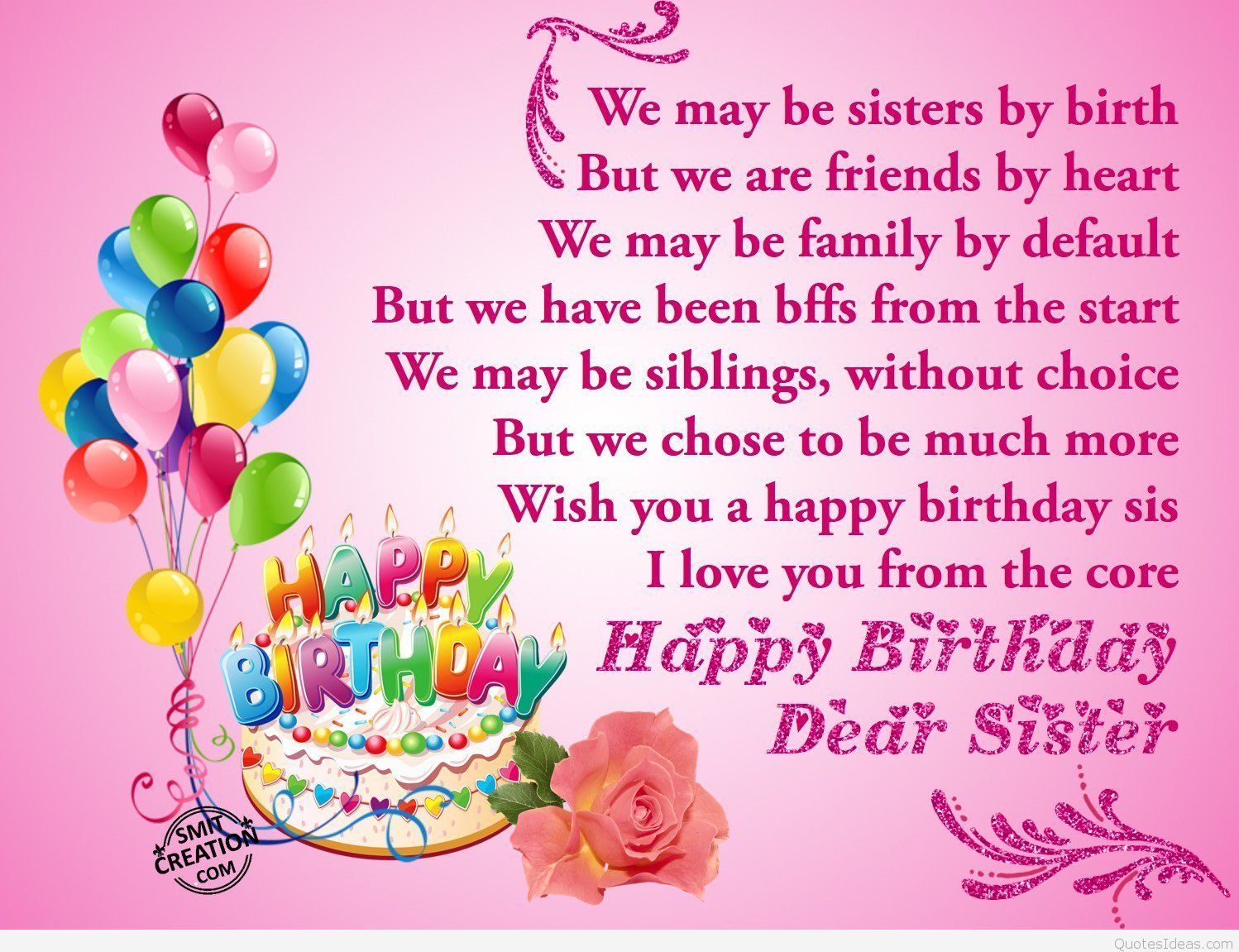 Quote Happy Birthday Dear Sister WallpaperUse